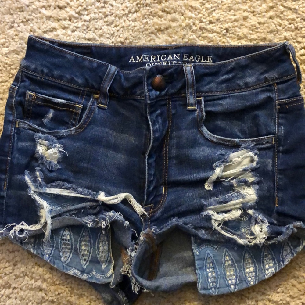 American Eagle:High rise jean shorts